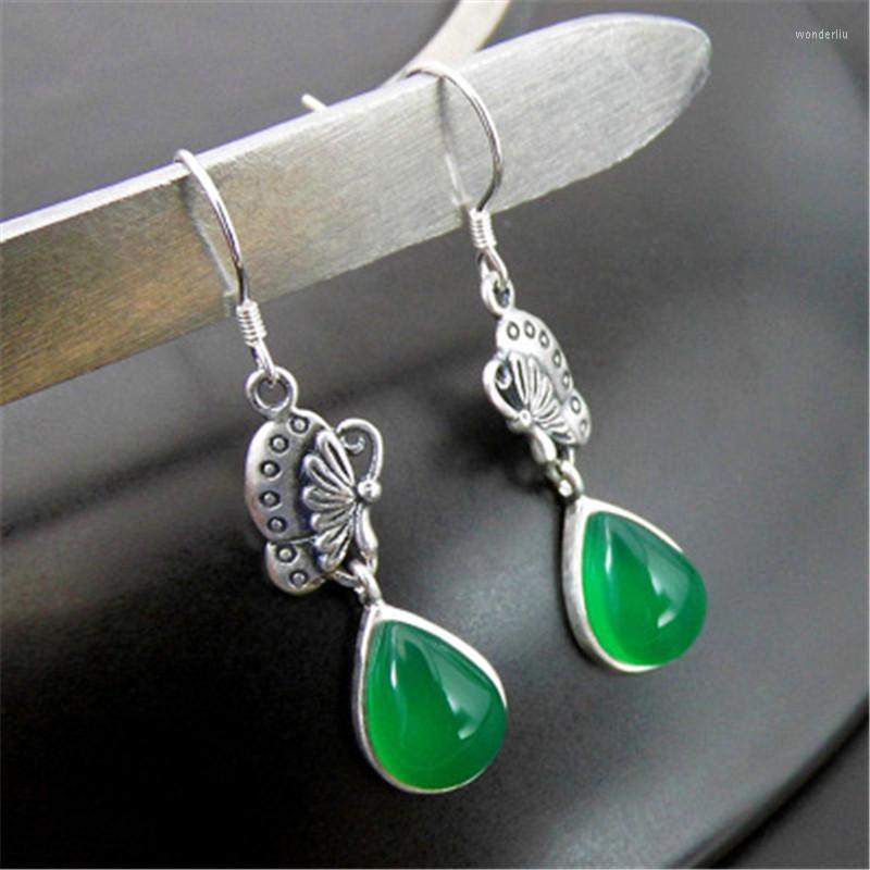 Dangle Earrings LYBUY Real 925 Sterling Silver Green Agates Butterfly Drop For Ladies Thai
Dangle Earrings LYBUY Real 925 Sterling Silver Green Agates Butterfly Drop For Ladies Thai