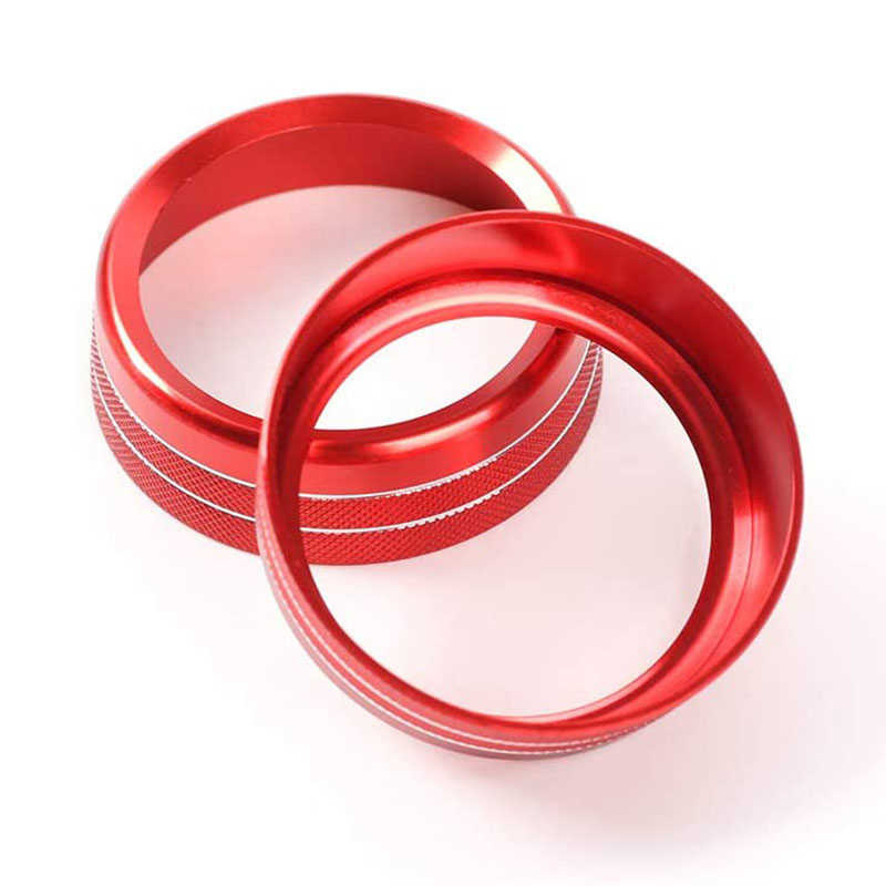 2025 new 2Pcs Air Condition Radio Knob Rings AC Control Switch Button Decorative Ring Cover for Ford Mustang 2015-2020 Audio Trim