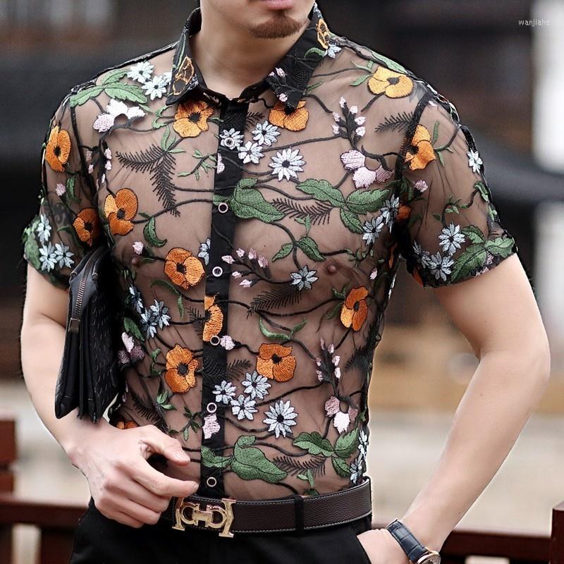 Men's Casual Shirts Flower Lace Shirt Embroidery See Through Men Chemise Homme Marque Luxe Mesh Transparent Summer Short Sleeve, Aspic
Men's Casual Shirts Flower Lace Shirt Embroidery See Through Men Chemise Homme Marque Luxe Mesh Transparent Summer Short Sleeve, Aspic