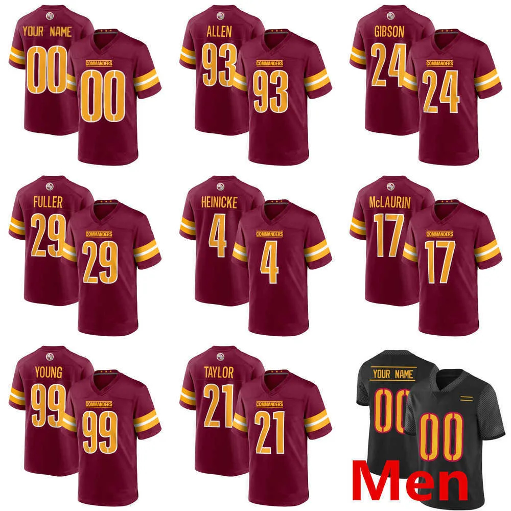 custom Football Jerseys Washington''Commanders''Men 17 Terry McLaurin 99 Chase Young 11 Carson Wentz 24 Antonio Gibson 1 Jaha