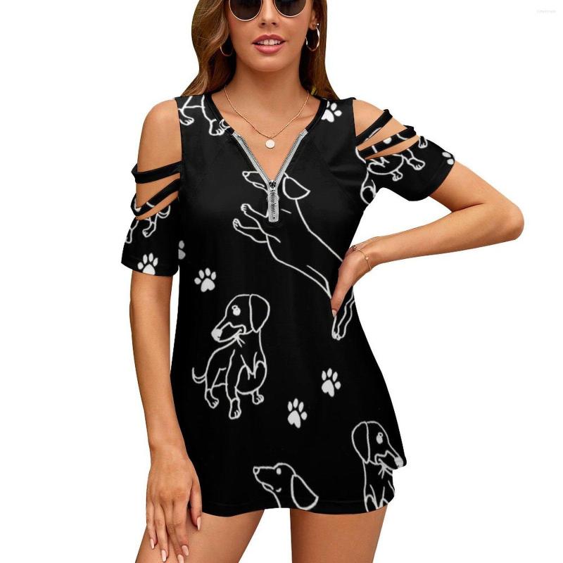 Women's T Shirts Black Daschund Fashion Zip Off Shoulder Top Short-Sleeve Women Shirt Dog Doxie Dachshund Dogs Pets Cute Sausage, Be
Women's T Shirts Black Daschund Fashion Zip Off Shoulder Top Short-Sleeve Women Shirt Dog Doxie Dachshund Dogs Pets Cute Sausage, Be
