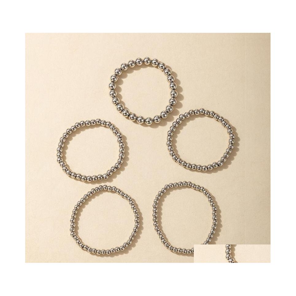 Beaded Strands Huangtang Punk Sier Color Beaded Bracelet Set For Women Men Simple Style Alloy Metal Bangles Charms Jewelry 5Pcs/Set Dhb0I
Beaded Strands Huangtang Punk Sier Color Beaded Bracelet Set For Women Men Simple Style Alloy Metal Bangles Charms Jewelry 5Pcs/Set Dhb0I