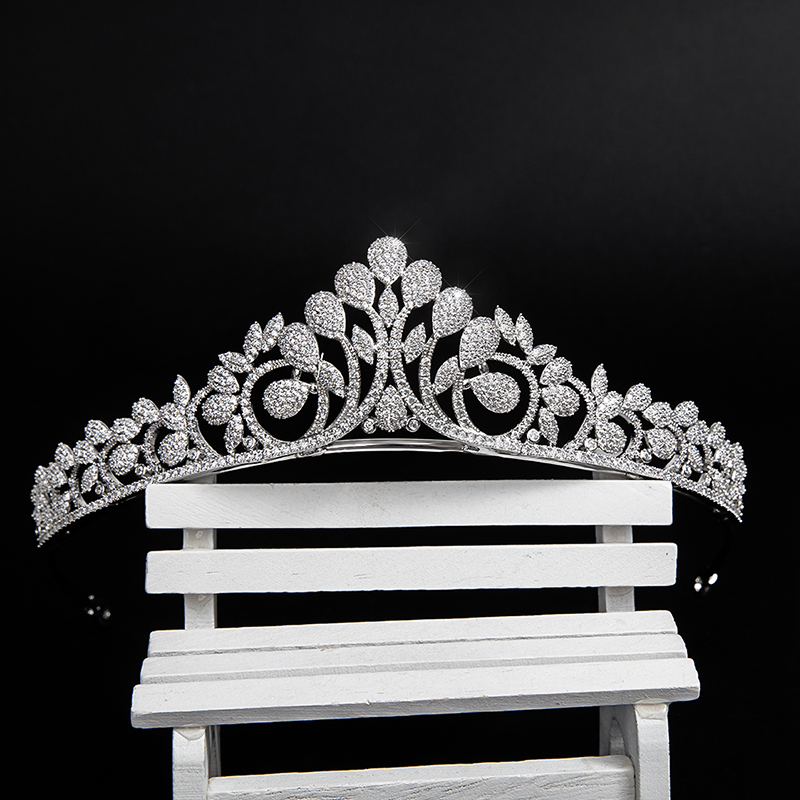 Crystal Princess Hair Tiaras and Crowns Headband Girls Flower Bridal Prom Crown Wedding Party Hair Accessories Jewelry Gift