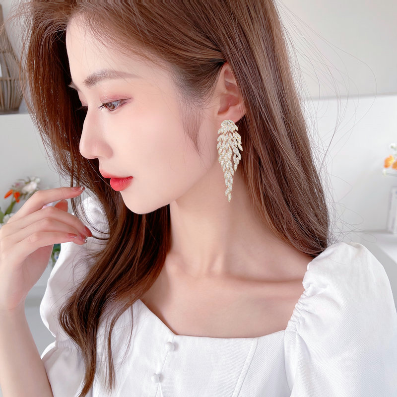 Sparkling Luxury Jewelry Dangle Earrings 925 Sterling Silver Pave White Sapphire CZ Diamond Gemstones Party Women Wedding Long Tassels Drop Earring Gi