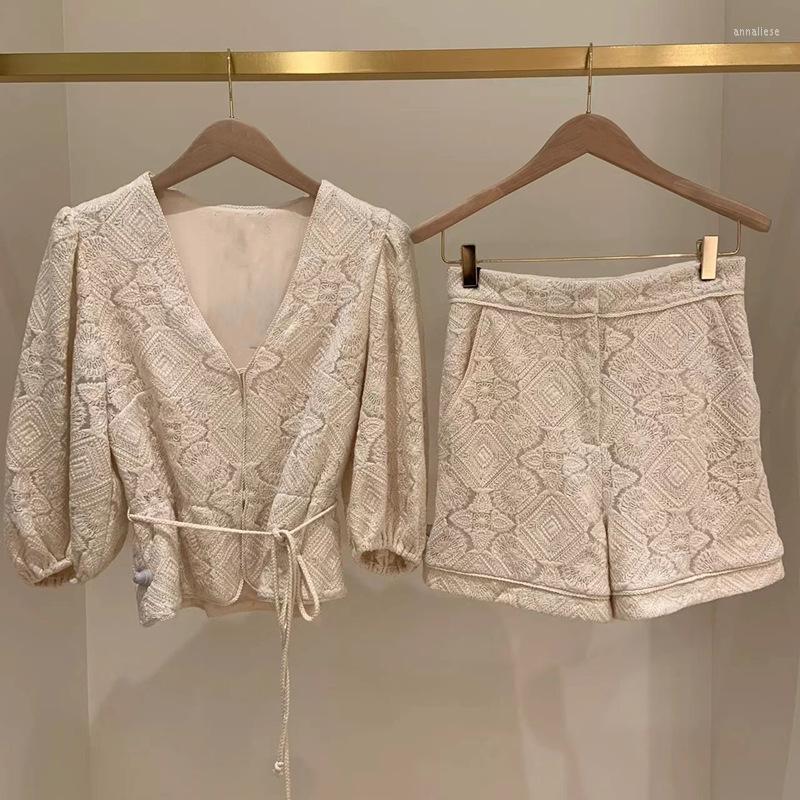 Women' Tracksuits 2022 Spring And Summer Women' Suit Elegant Fashionable Commuting Sequin Hook Lace Lantern Sleeve Top Shorts, Light brown shorts
Women' Tracksuits 2022 Spring And Summer Women' Suit Elegant Fashionable Commuting Sequin Hook Lace Lantern Sleeve Top Shorts, Light brown shorts
