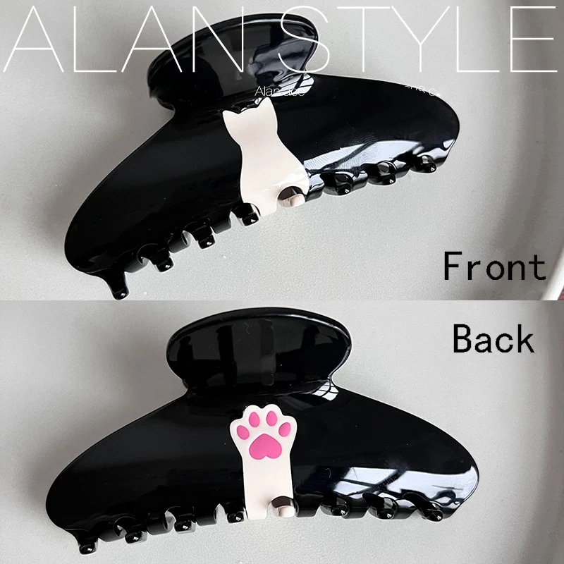 France Women Large Cute Cat Acetate Hair Claws Ladies High-fashion Hairpins Hairgrip Headwear Barrettes Washing Face Hair Clips