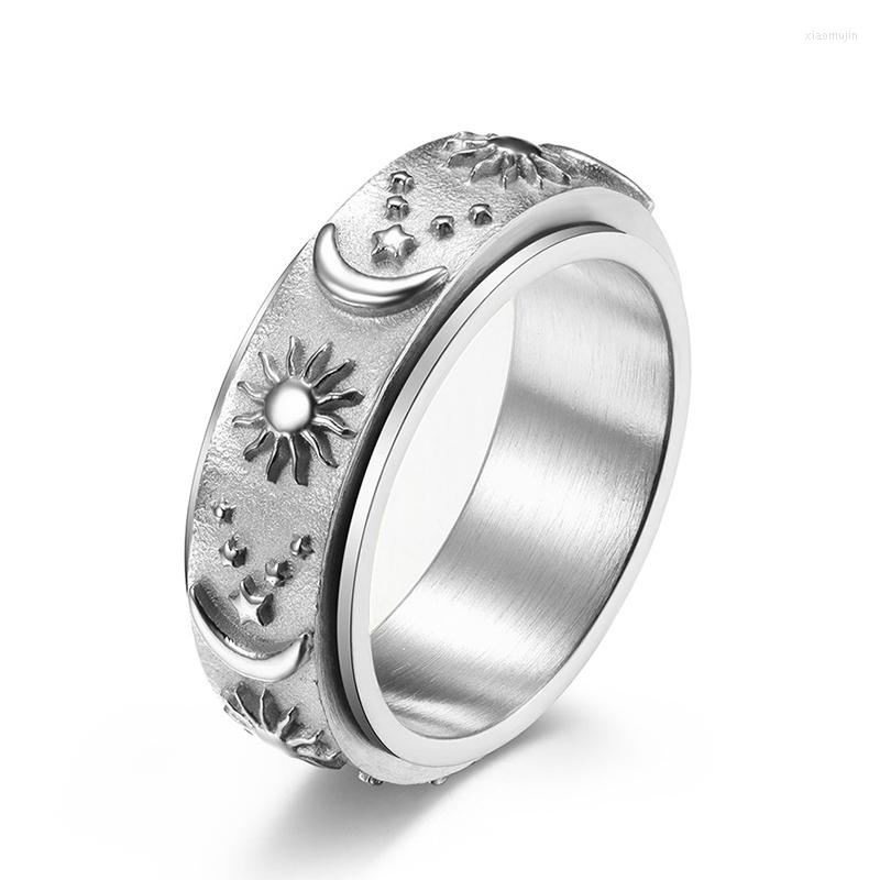 Cluster Rings Anxiety Ring Fidget Spinner For Women Titanium Steel Sun Moon Star Men Lover Couple Spinning Homme
Cluster Rings Anxiety Ring Fidget Spinner For Women Titanium Steel Sun Moon Star Men Lover Couple Spinning Homme