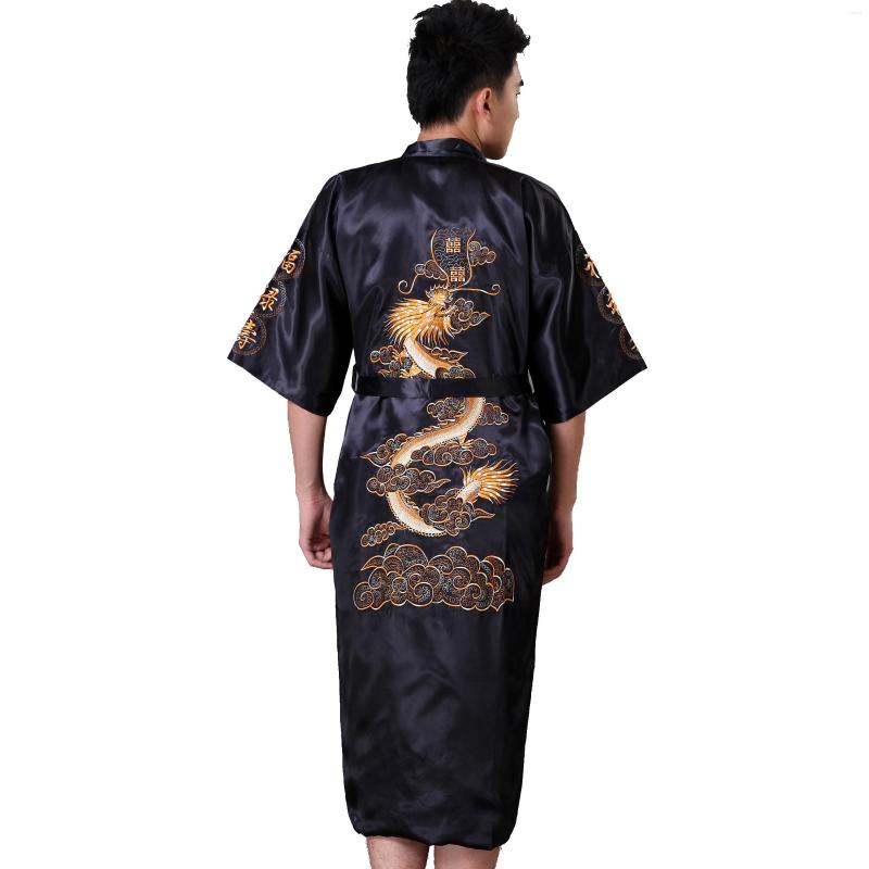 Men' Sleepwear Black Chinese Men' Satin Robe Gown Embroidery Kimono Yukata Bathrobe Nightwear Dragon M L XL XXL XXXL
Men' Sleepwear Black Chinese Men' Satin Robe Gown Embroidery Kimono Yukata Bathrobe Nightwear Dragon M L XL XXL XXXL