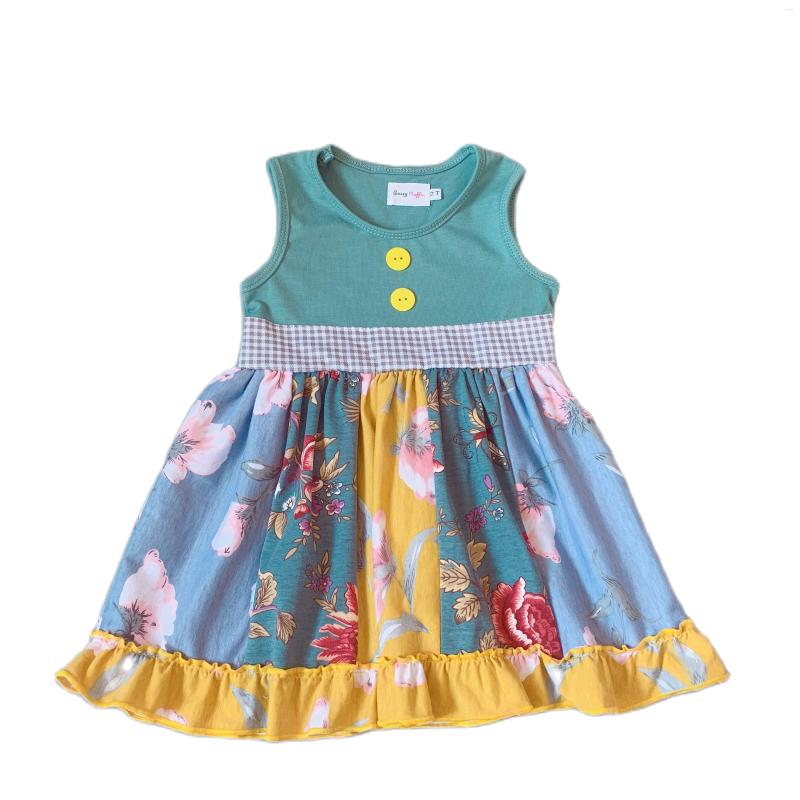 Girl Dresses Baby Summer Pure Cobalt Blue Tops Multipattern Floral Mosaic Lovely Dress Colorful Tank With Yellow Button, Picture shown
Girl Dresses Baby Summer Pure Cobalt Blue Tops Multipattern Floral Mosaic Lovely Dress Colorful Tank With Yellow Button, Picture shown