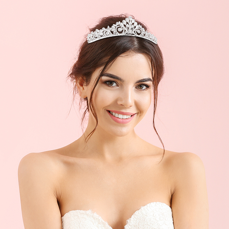 Crystal Princess Hair Tiaras and Crowns Headband Girls Flower Bridal Prom Crown Wedding Party Hair Accessories Jewelry Gift