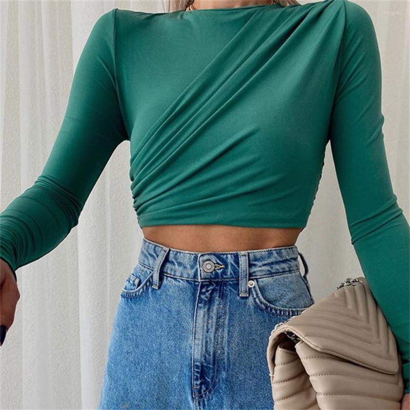 Women' T Shirts Sexy Women Pleated Cropped Tops Spring Solid Skinny Long Sleeve Shirt 2022 Slim Basic Fashion Streetwear Female Short, Black
Women' T Shirts Sexy Women Pleated Cropped Tops Spring Solid Skinny Long Sleeve Shirt 2022 Slim Basic Fashion Streetwear Female Short, Black
