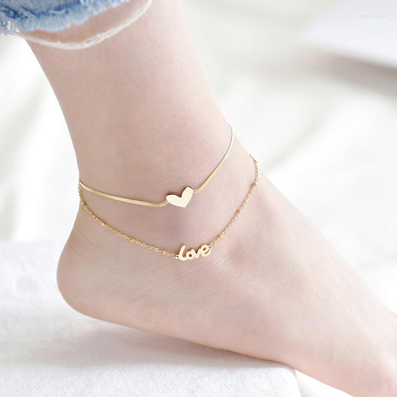 Anklets Luxury Stainless Steel Heart Letter LOVE Anklet For Women Beach Foot Jewelry Leg Snake Chain Ankle Bracelets Accessories
Anklets Luxury Stainless Steel Heart Letter LOVE Anklet For Women Beach Foot Jewelry Leg Snake Chain Ankle Bracelets Accessories