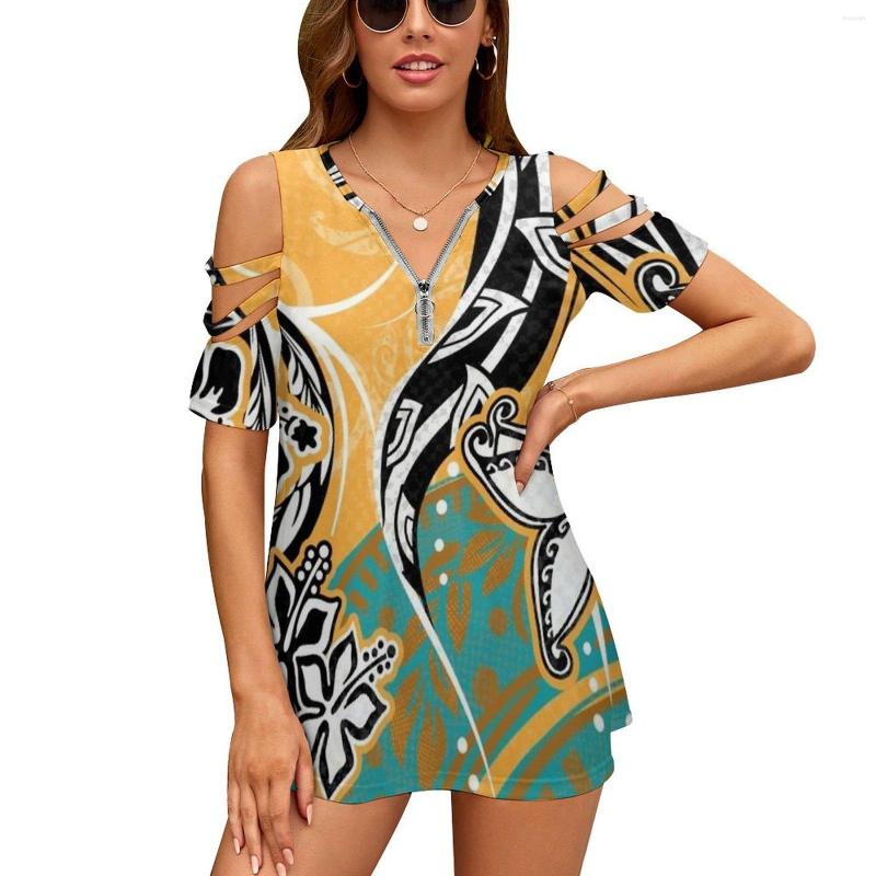 Women's T Shirts Samoan Floral Tapa Print Fashion Zip Off Shoulder Top Short-Sleeve Women Shirt Hawaiian Polynesian, Nz150
Women's T Shirts Samoan Floral Tapa Print Fashion Zip Off Shoulder Top Short-Sleeve Women Shirt Hawaiian Polynesian, Nz150