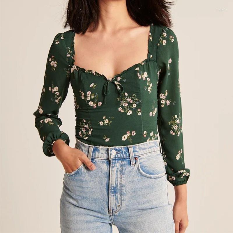 Women' Blouses Women Vintage Green Floral Print Chiffon Blouse Long Sleeve Sexy Backless Summer Crop Top, Picture shown
Women' Blouses Women Vintage Green Floral Print Chiffon Blouse Long Sleeve Sexy Backless Summer Crop Top, Picture shown