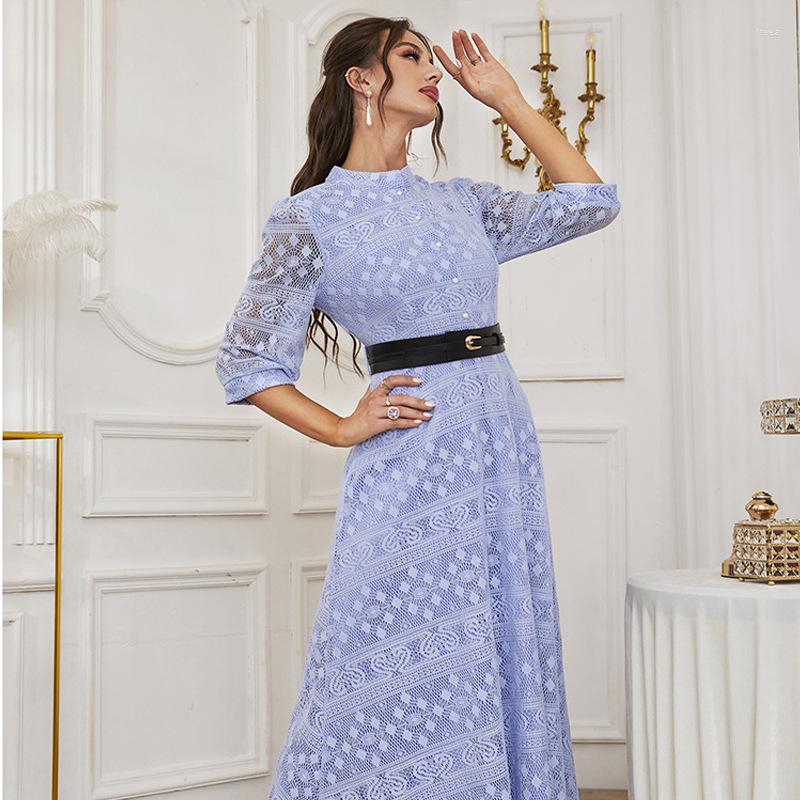 Casual Dresses 2022 Autumn Fashion Women' Temperament Elegant Lace Crochet Seven-minute Sleeve Dress With Belt, Green
Casual Dresses 2022 Autumn Fashion Women' Temperament Elegant Lace Crochet Seven-minute Sleeve Dress With Belt, Green