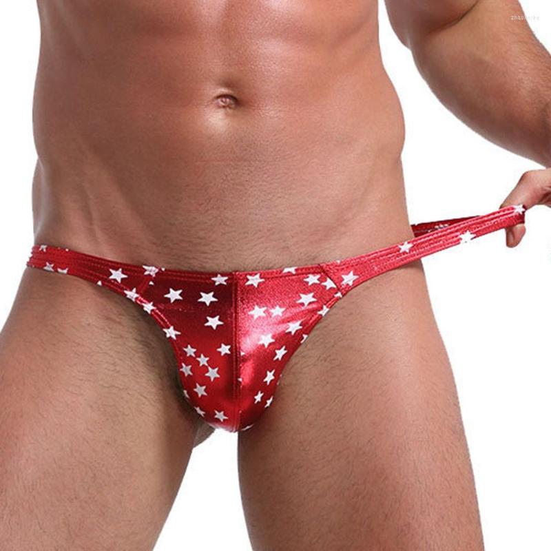 Underpants Men's Sexy Low Rise PU Thongs Underwear Star Print U Convex Briefs Pouch T-Back Breathable Male G-string Bikini, Red
Underpants Men's Sexy Low Rise PU Thongs Underwear Star Print U Convex Briefs Pouch T-Back Breathable Male G-string Bikini, Red