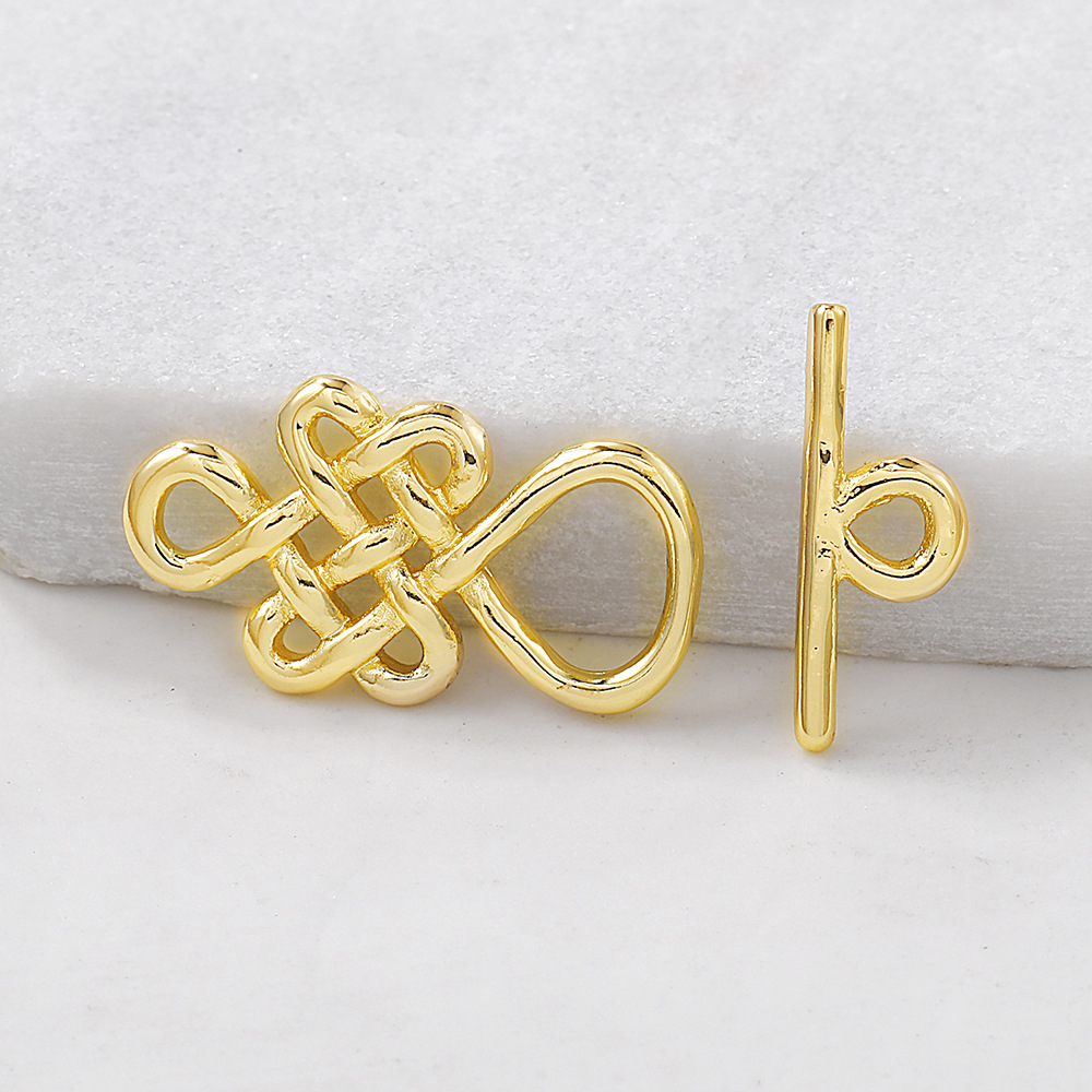 Gold Plated Chinese Knot Toggle Clasps DIY Jewelry Making Supplies