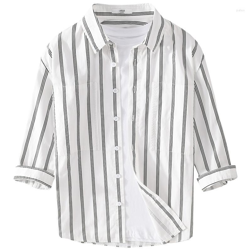 Men's Casual Shirts Summer Mens Short Sleeve Striped Shirt Loose Youthful Men Simple Comfortable Top Thin Single Breasted, White
Men's Casual Shirts Summer Mens Short Sleeve Striped Shirt Loose Youthful Men Simple Comfortable Top Thin Single Breasted, White