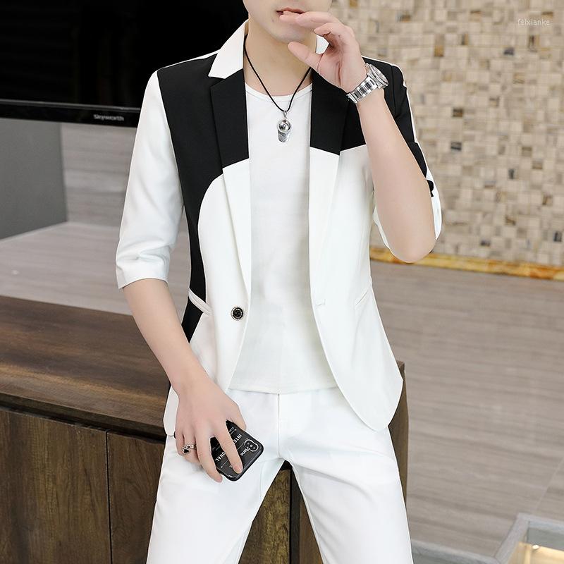 Men's Suits HOO 2022 Men's Color Matching Half Sleeve Blazer Youth Slim Korean Style Casual Handsome Blazers, Red upper
Men's Suits HOO 2022 Men's Color Matching Half Sleeve Blazer Youth Slim Korean Style Casual Handsome Blazers, Red upper