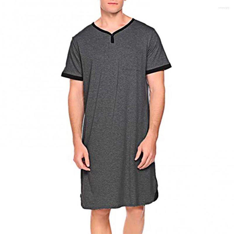 Men's Sleepwear Men Robes Short Sleeve Round Neck Pocket Nightdress Loose Knee-length Nightgown Homewear Underwear, Blue
Men's Sleepwear Men Robes Short Sleeve Round Neck Pocket Nightdress Loose Knee-length Nightgown Homewear Underwear, Blue