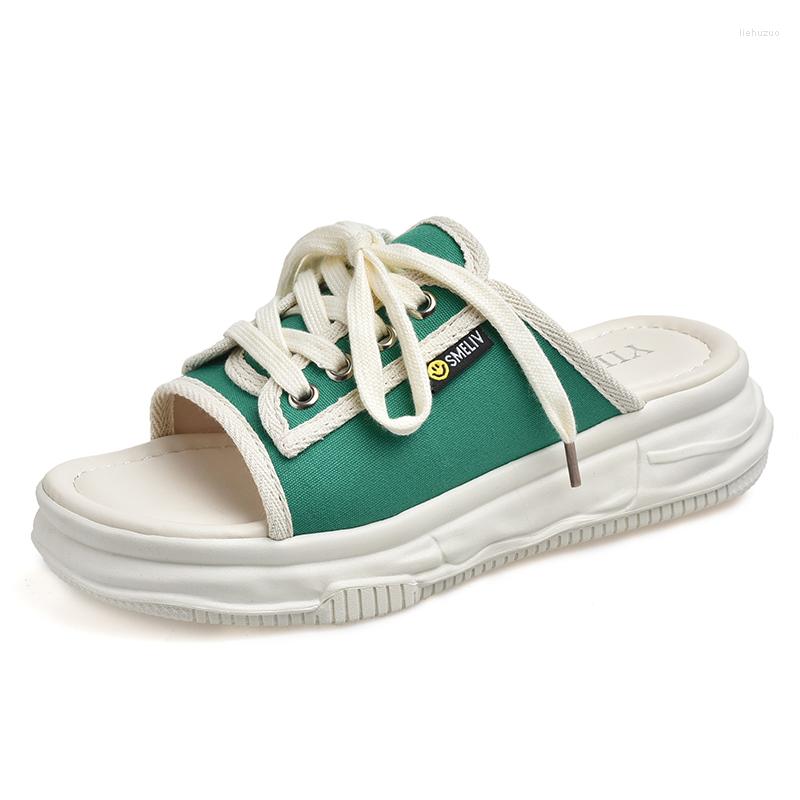 Slippers Canvas Lace-up For Women's Outer Wear 2022 Summer Soft Bottom Comfortable Casual Sandals And Women, Beige
Slippers Canvas Lace-up For Women's Outer Wear 2022 Summer Soft Bottom Comfortable Casual Sandals And Women, Beige