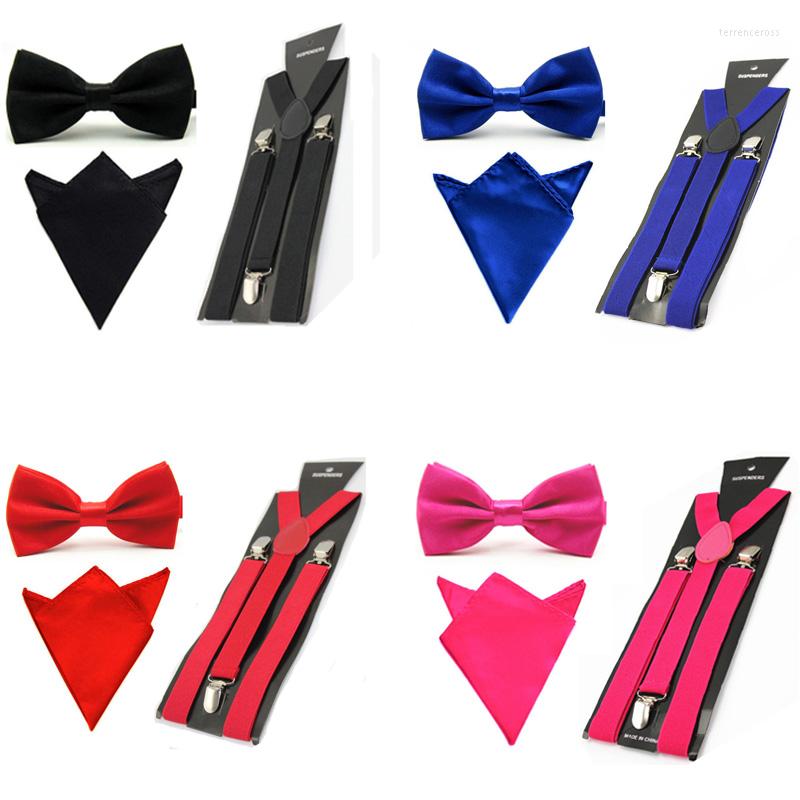 Bow Ties Men Satin Solid Color Bowtie Y-Shape Suspenders Handkerchief Pocket Square Set BWSET0013 
Bow Ties Men Satin Solid Color Bowtie Y-Shape Suspenders Handkerchief Pocket Square Set BWSET0013