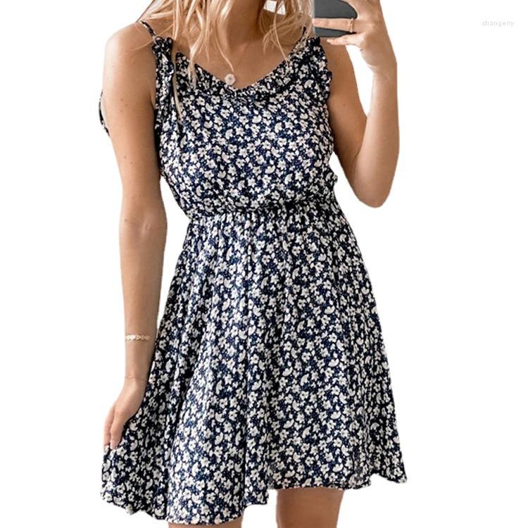 Casual Dresses 2022 Round Neck Backless Waist Trimming Short Suspender Summer Women' Fashion Print Dress Sleeveless Sexy Party
Casual Dresses 2022 Round Neck Backless Waist Trimming Short Suspender Summer Women' Fashion Print Dress Sleeveless Sexy Party