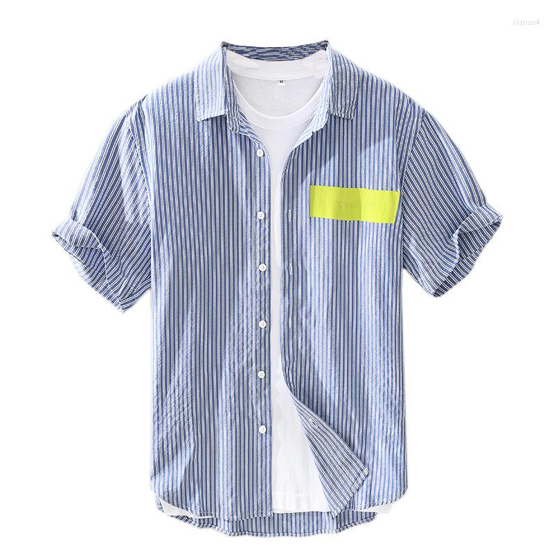 Men's Casual Shirts Turn-down Collar Men's Short-sleeved Korean Comfortable Mens Stripe Shirt Summer Harajuku Cotton Men Tops 3XL, Blue
Men's Casual Shirts Turn-down Collar Men's Short-sleeved Korean Comfortable Mens Stripe Shirt Summer Harajuku Cotton Men Tops 3XL, Blue