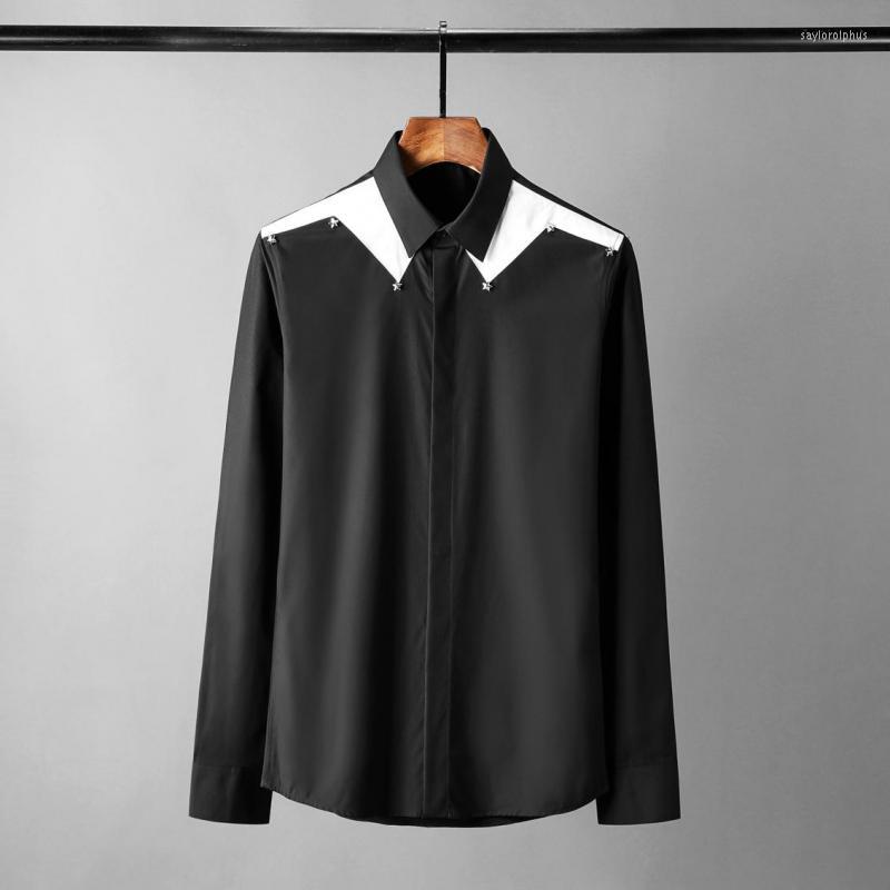 Men's Casual Shirts Mens Luxury Contrast Color Long Sleeve Dress Plus Size 4xl Fashion Slim Fit Man, White
Men's Casual Shirts Mens Luxury Contrast Color Long Sleeve Dress Plus Size 4xl Fashion Slim Fit Man, White