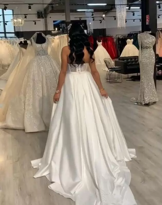 Modern Women Jumpsuits Wedding Dress With Detachable Skirt Sweetheart Corset Bridal Gowns Lace Appliques A Line Vestido De Novia Strapless Abiye Dubai