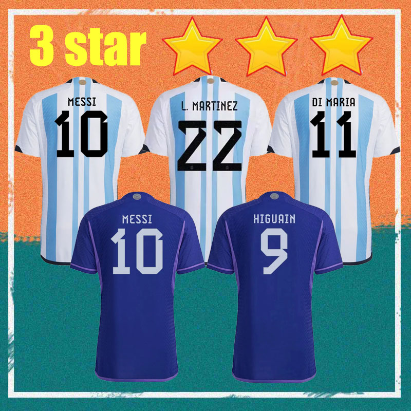2022 3 Star Argentina #10 MESSIs Soccer Jerseys 22/23 Home LO CELSO DE PAUL J. ALVAREZ DI MARIA Shirt Away L.MARTINEZ TAGLIAFICO KUN AGUERO national team Football Uniform, Away world cup patch
2022 3 Star Argentina #10 MESSIs Soccer Jerseys 22/23 Home LO CELSO DE PAUL J. ALVAREZ DI MARIA Shirt Away L.MARTINEZ TAGLIAFICO KUN AGUERO national team Football Uniform, Away world cup patch