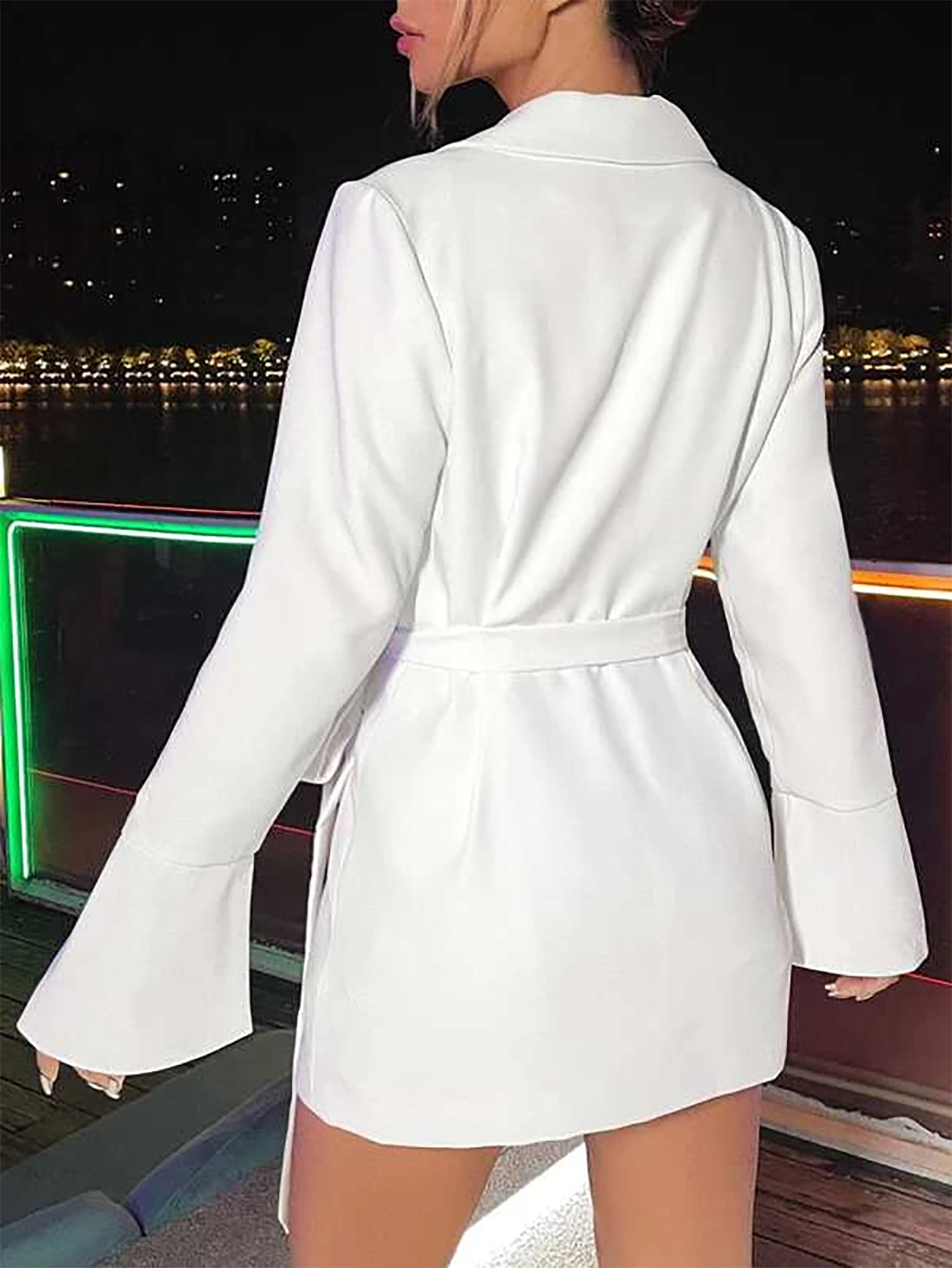 Blazer Dress Suit Women 2023 New Spring Long Sleeve Jacket Elegant Formal Office Ladies Double Breasted White Black Vestidos