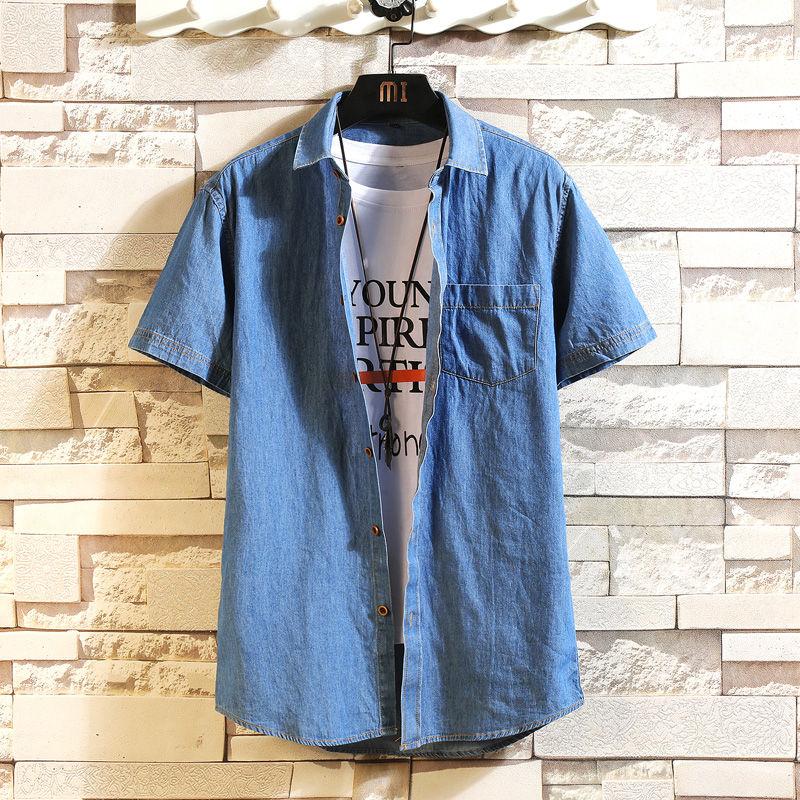 Men's Casual Shirts VERSMA Summer Cotton Denim Men Jean Shirt Short Sleeve Slim Fit Cowboy Camisa Hombre Women Brand Clothing, Light blue
Men's Casual Shirts VERSMA Summer Cotton Denim Men Jean Shirt Short Sleeve Slim Fit Cowboy Camisa Hombre Women Brand Clothing, Light blue