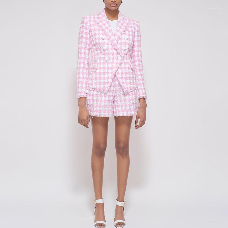 Women' Suits HIGH QUALITY 2022 Autumn Winter Designer Jacket Women' Slim Fit Lion Buttons Tassel Fringed Houndstooth Blends Tweed, Pink
Women' Suits HIGH QUALITY 2022 Autumn Winter Designer Jacket Women' Slim Fit Lion Buttons Tassel Fringed Houndstooth Blends Tweed, Pink