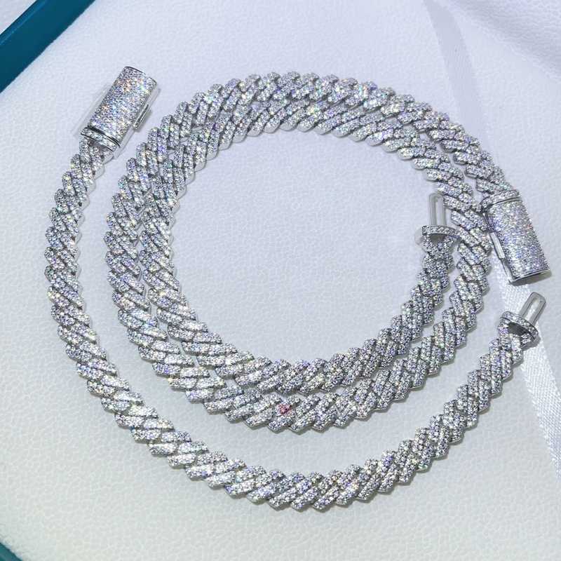 necklace moissanite chain infinity pendantHip Hop Iced Out Men Fashion Rapper Jewelry Vvs Moissanite Cuban Link Chain