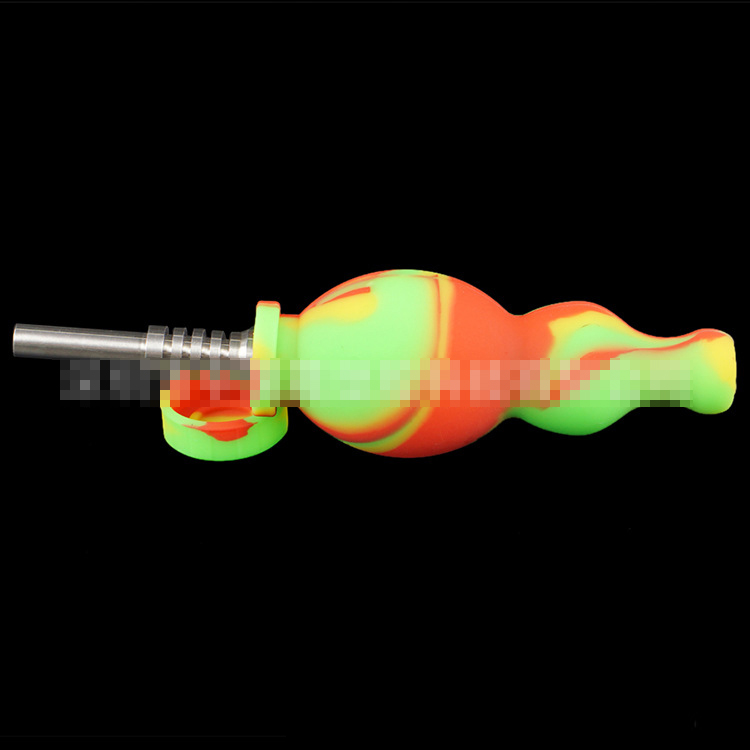 Smoking Pipes Food grade silicione Nector collector multi-color gourd titanium nail smoke set with lid silicone pipe
Smoking Pipes Food grade silicione Nector collector multi-color gourd titanium nail smoke set with lid silicone pipe
