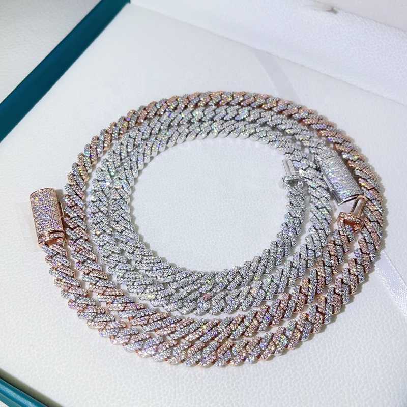 necklace moissanite chain infinity pendantHip Hop Iced Out Men Fashion Rapper Jewelry Vvs Moissanite Cuban Link Chain