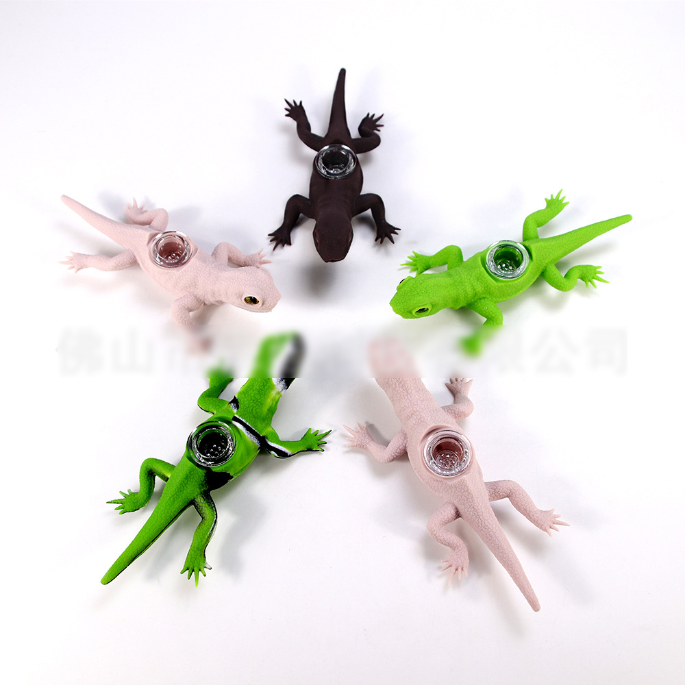 Glass Smoking Pipes silicone lizard designer pipe for smoke shop