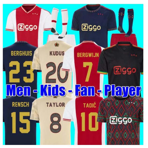 AJAXS TADIC 21 22 23 Soccer Jerseys fans player BASSEY BERGHUIS Third black Kit BLIND KLAASSEN TAYLOR 2022 2023 football shirts men kids uniforms BERGWIJN MARLEY, White
AJAXS TADIC 21 22 23 Soccer Jerseys fans player BASSEY BERGHUIS Third black Kit BLIND KLAASSEN TAYLOR 2022 2023 football shirts men kids uniforms BERGWIJN MARLEY, White
