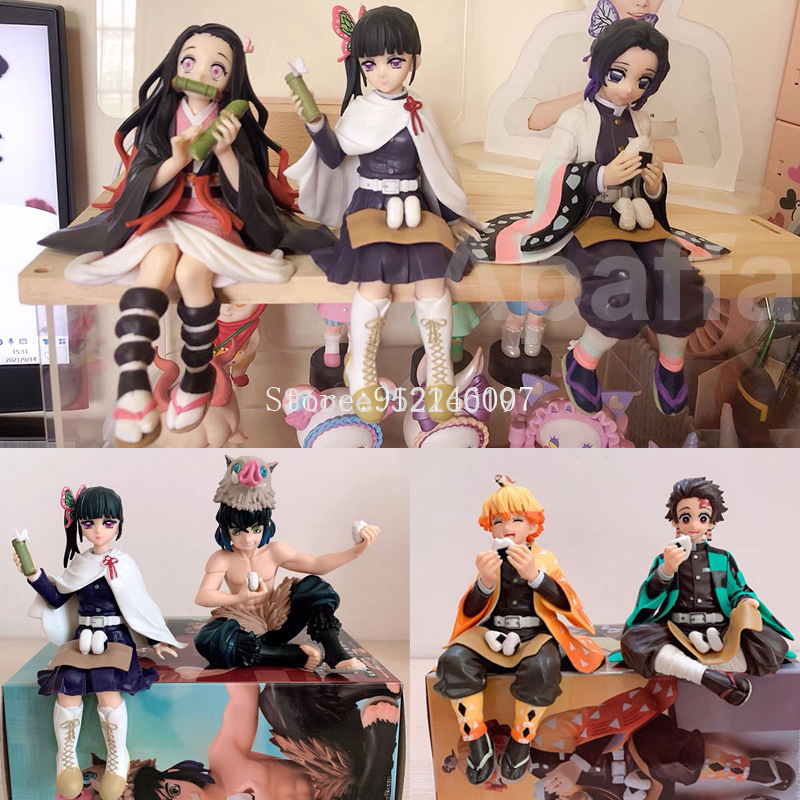 Toy 14cm Demon Slayer Anime Figure Kimetsu no Yaiba Action Figure Nezuko/Tanjirou/Zenitsu/Inosuke/Shinobu/Miritsu Figurine Dol