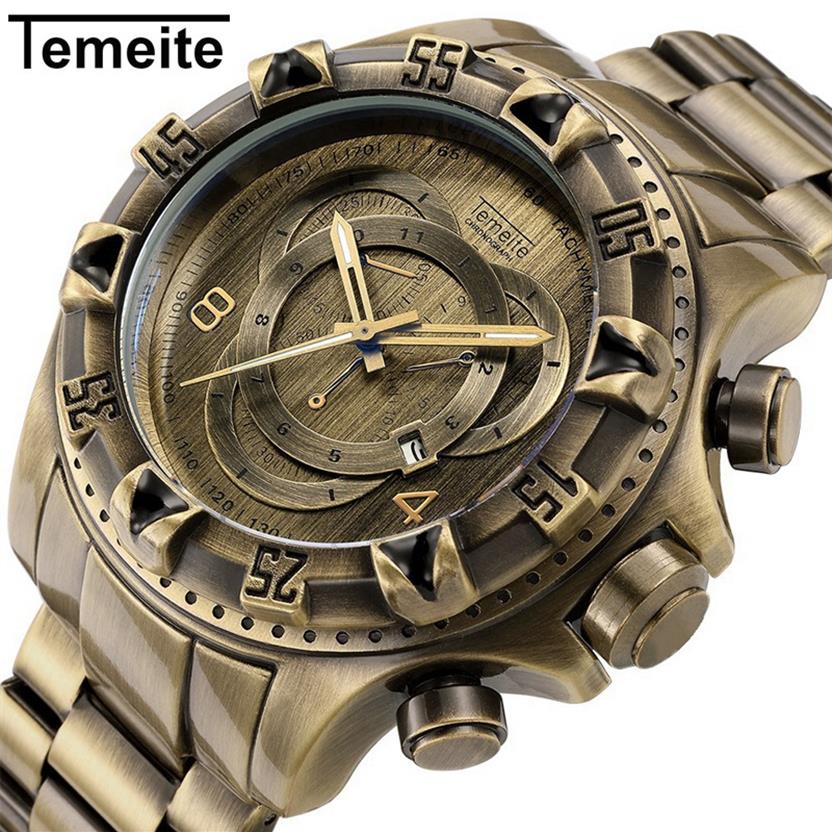 Temeite Mens Watches Top Brand Bronzed Style Stainless Steel Luxury Men Watch Casual Quartz Watches Reloj Hombre 20182252, Red
Temeite Mens Watches Top Brand Bronzed Style Stainless Steel Luxury Men Watch Casual Quartz Watches Reloj Hombre 20182252, Red