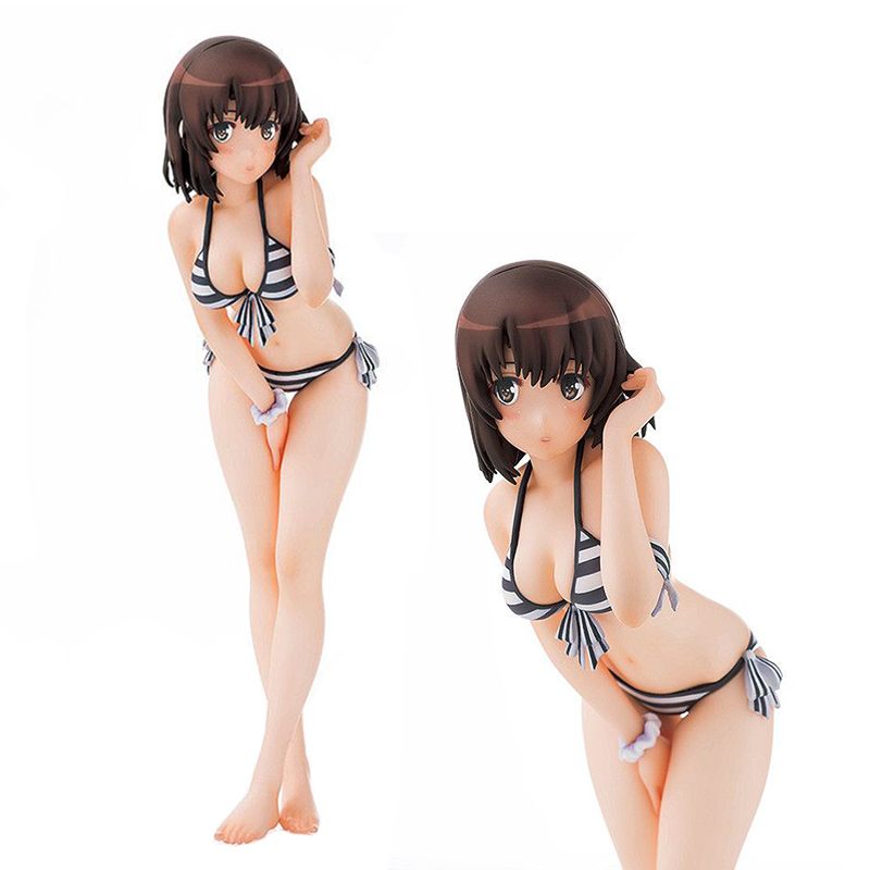 Decompression Toy Anime Figure Sexy Swimsuit Megumi Kato Bent Over Standing Model PVC Gift Doll Collection Toys for Girls Static Decoration