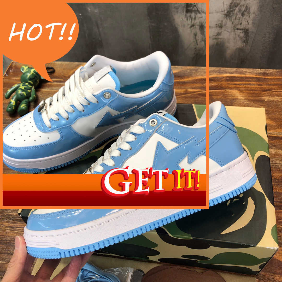 

TOP Quality Bapestas Sta Sneaker M1 Designer Casual Shoes Low-Top Sneakers Leather Classic Sports Shoe Ape Monkey Shape MEDICOM TOY CAMO SK8, Customize