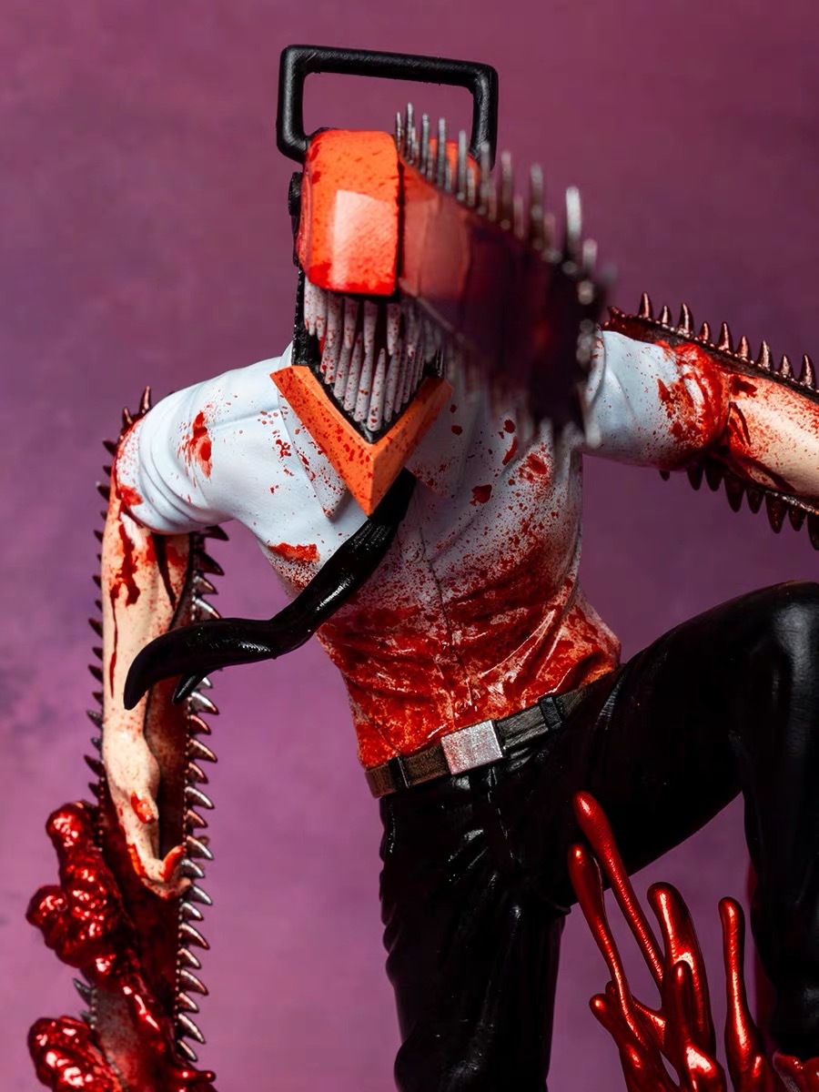 Decompression Toy 30cm Chainsaw Man Denji Pochita Figure Denji Power Action Figurines Chainsawman Scene Model Adult Statue Doll Toy Anime Gi