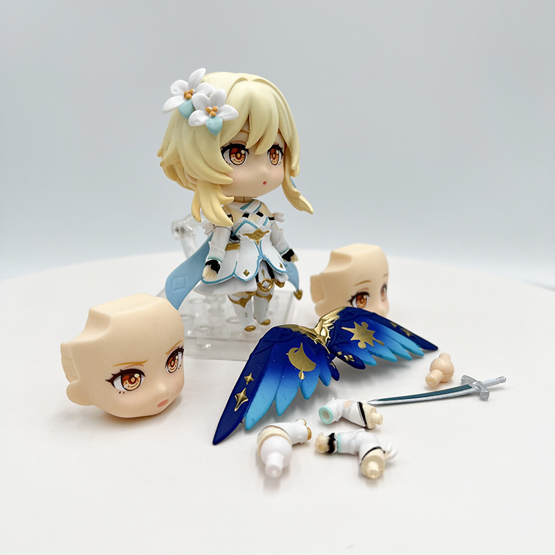 Miniatures Toys #1718 Genshin Impact Traveler/Lumine Anime Figure #1717 Genshin Impact Aether Action Figure Adult Collection Mod