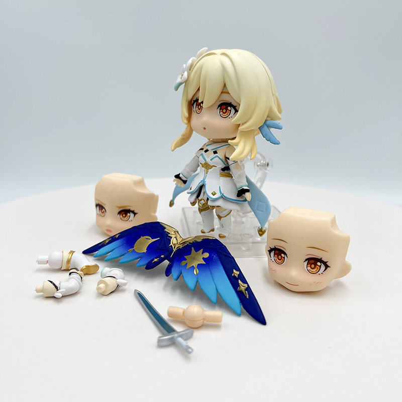 Miniatures Toys #1718 Genshin Impact Traveler/Lumine Anime Figure #1717 Genshin Impact Aether Action Figure Adult Collection Mod