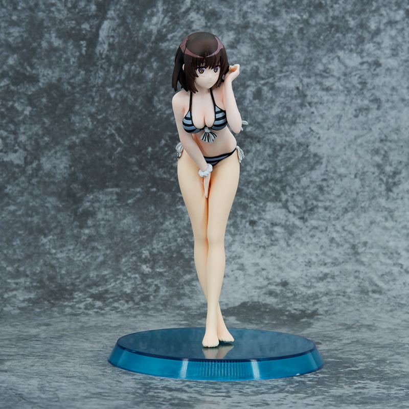 Decompression Toy Anime Figure Sexy Swimsuit Megumi Kato Bent Over Standing Model PVC Gift Doll Collection Toys for Girls Static Decoration