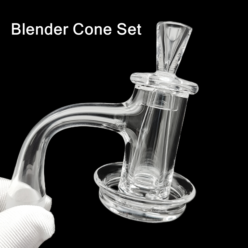 Quartz Blender Charmer Banger Cone-shaped Set with Flared Dish Terp Pillar Carb Cap 10mm 14mm Male Full Weld Hybrid Terp Slurper Dab Nail Kit YAREONE Wholesale