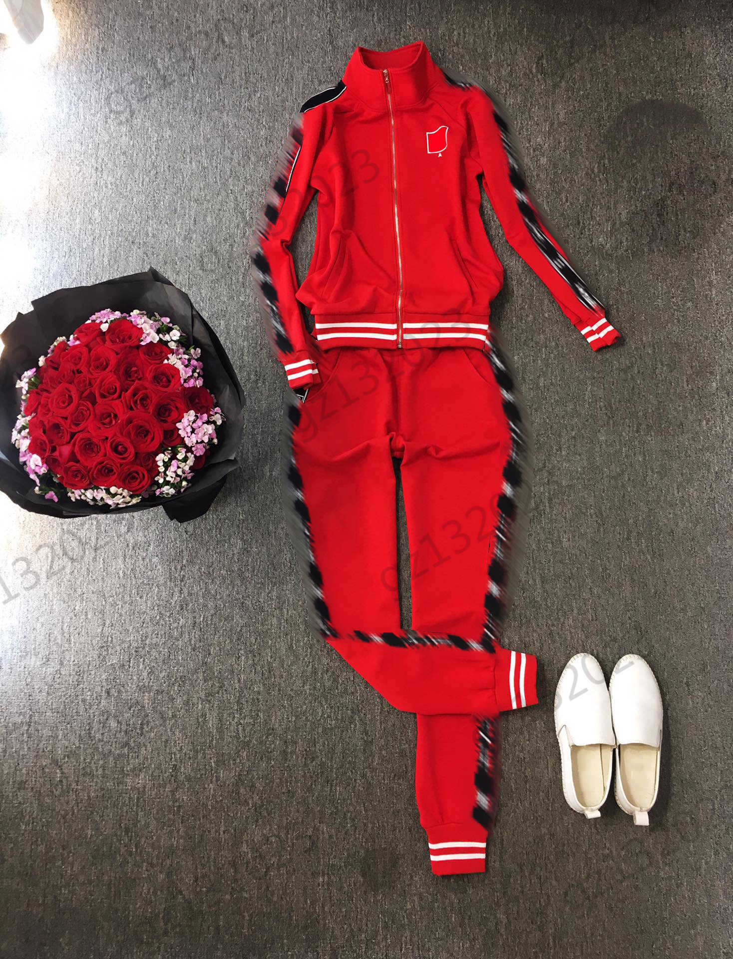 Two Piece Sets Womens Two Piece Pants Side Letter Ribbon High Collar Zipper Opening Long-sleeved Jacket Elastic Waist Bunched Feet Trousers Women Clothing
Two Piece Sets Womens Two Piece Pants Side Letter Ribbon High Collar Zipper Opening Long-sleeved Jacket Elastic Waist Bunched Feet Trousers Women Clothing