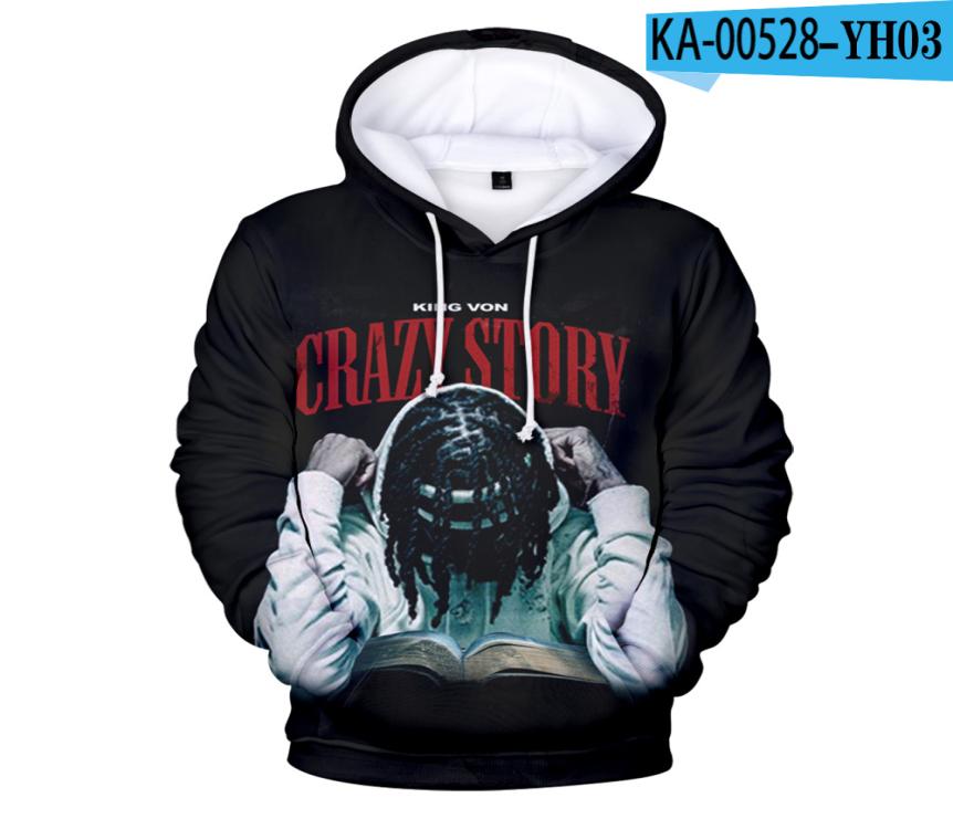 Rapper King Von 3D Hooded Sweatshirt Men Women Fashion Hoodie Clothes Tops 2021 3d Autumn Comfortable Hip Hop Pullover Clothing1859101, 003
Rapper King Von 3D Hooded Sweatshirt Men Women Fashion Hoodie Clothes Tops 2021 3d Autumn Comfortable Hip Hop Pullover Clothing1859101, 003